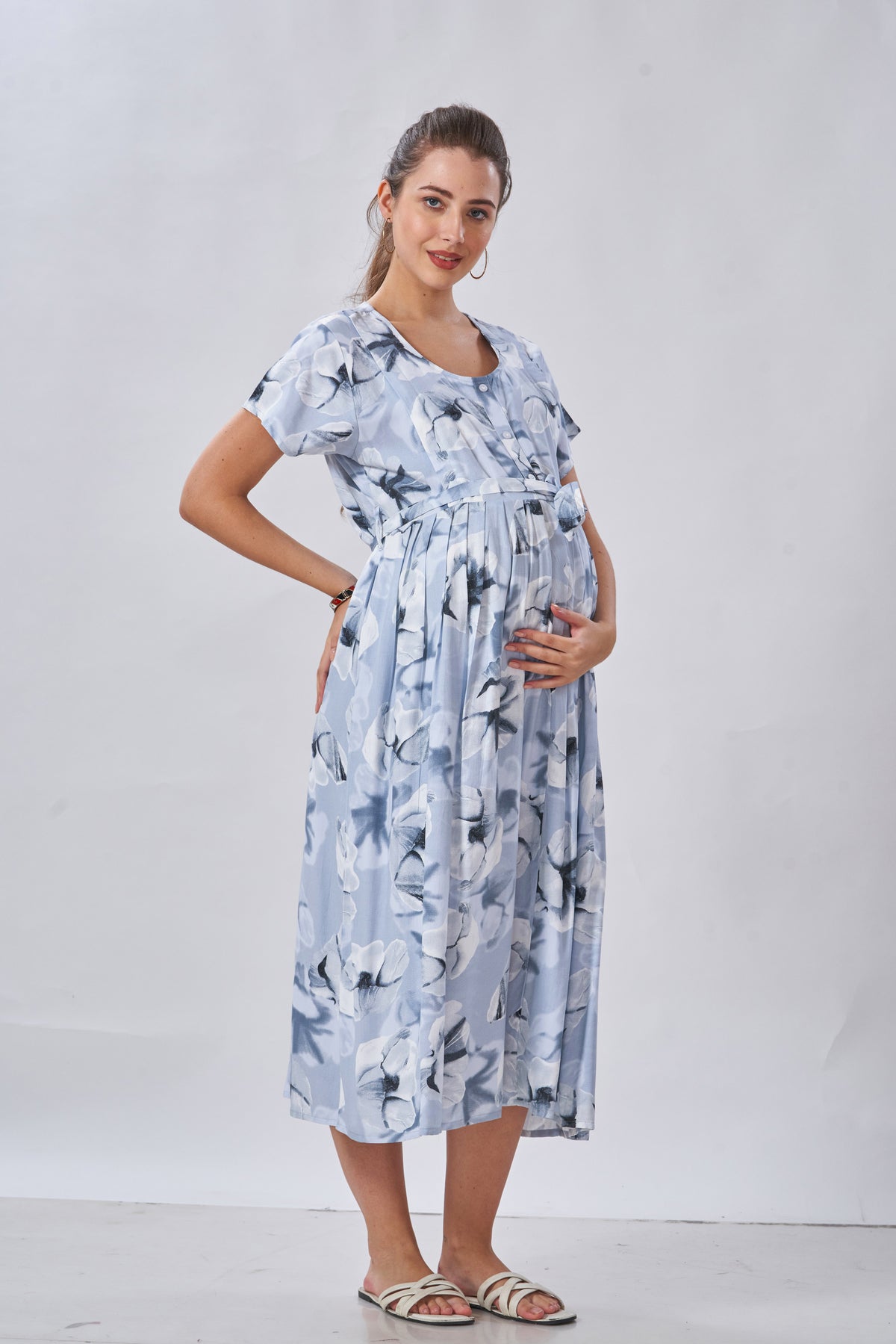 New Arrivals 4-IN-ONE MAXI Mom's Feeding & Casual Wear | Stylish Maxi Style | Invisible Feeding Zipper | Perfect Pre & Post Pregnancy Wear (FIO-MXI)
