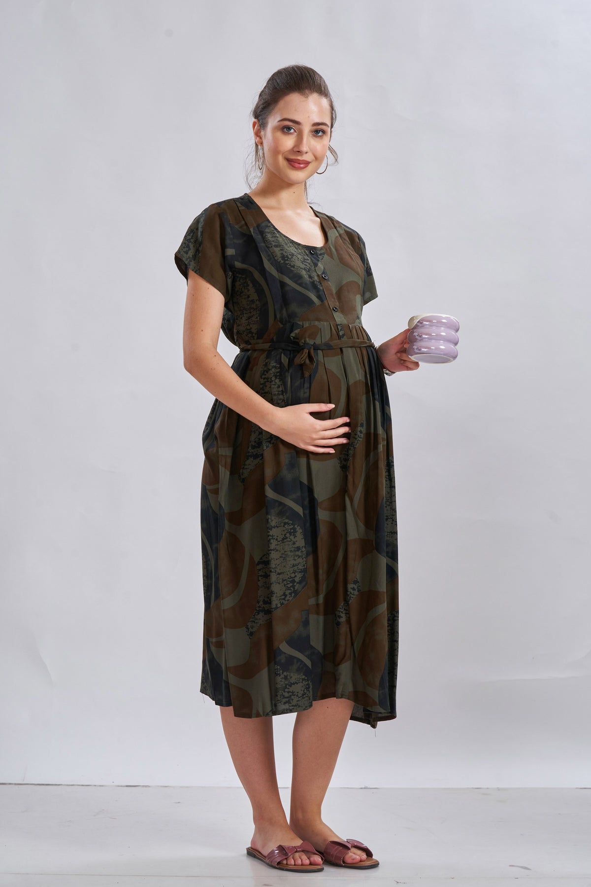 New Arrivals 4-IN-ONE MAXI Mom's Feeding & Casual Wear | Stylish Maxi Style | Invisible Feeding Zipper | Perfect Pre & Post Pregnancy Wear (FIO-MXI)