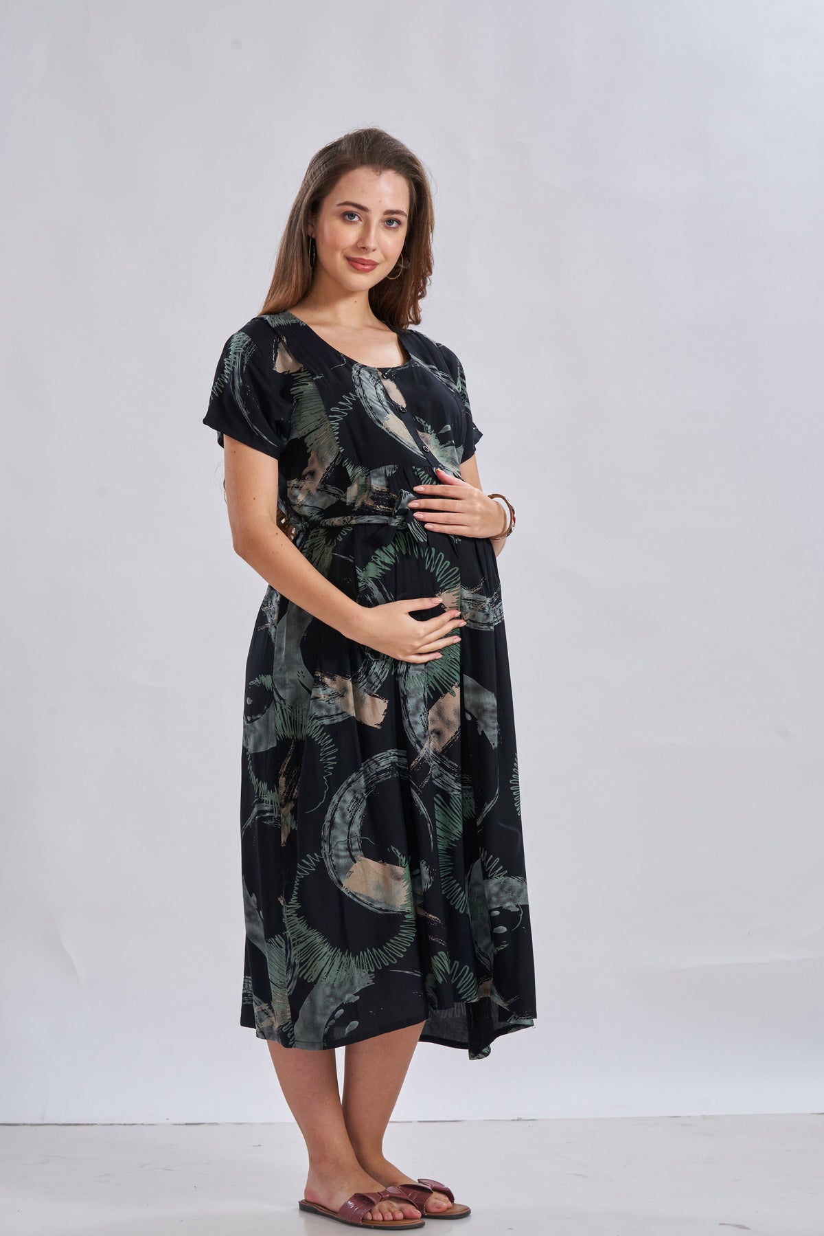 New Arrivals 4-IN-ONE MAXI Mom's Feeding & Casual Wear | Stylish Maxi Style | Invisible Feeding Zipper | Perfect Pre & Post Pregnancy Wear (FIO-MXI)