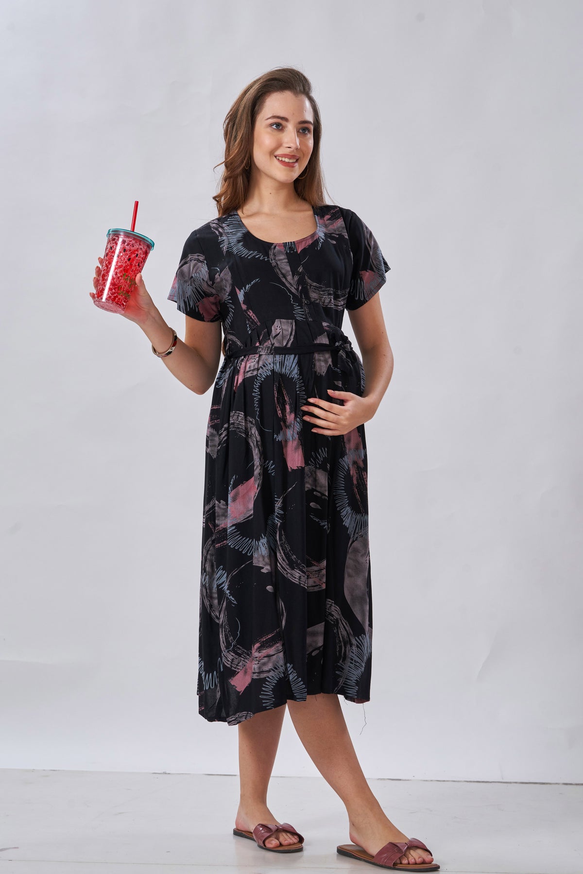 New Arrivals 4-IN-ONE MAXI Mom's Feeding & Casual Wear | Stylish Maxi Style | Invisible Feeding Zipper | Perfect Pre & Post Pregnancy Wear (FIO-MXI)