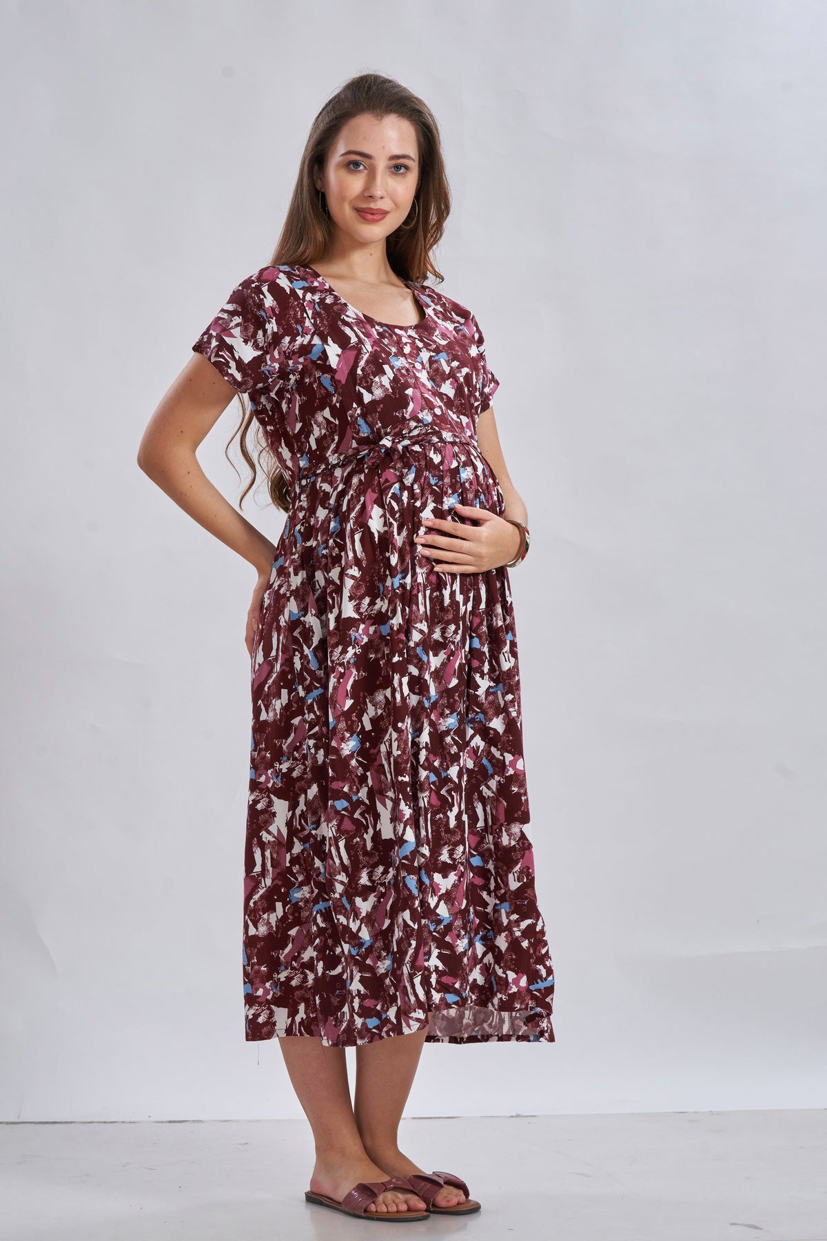New Arrivals 4-IN-ONE MAXI Mom's Feeding & Casual Wear | Stylish Maxi Style | Invisible Feeding Zipper | Perfect Pre & Post Pregnancy Wear (FIO-MXI)