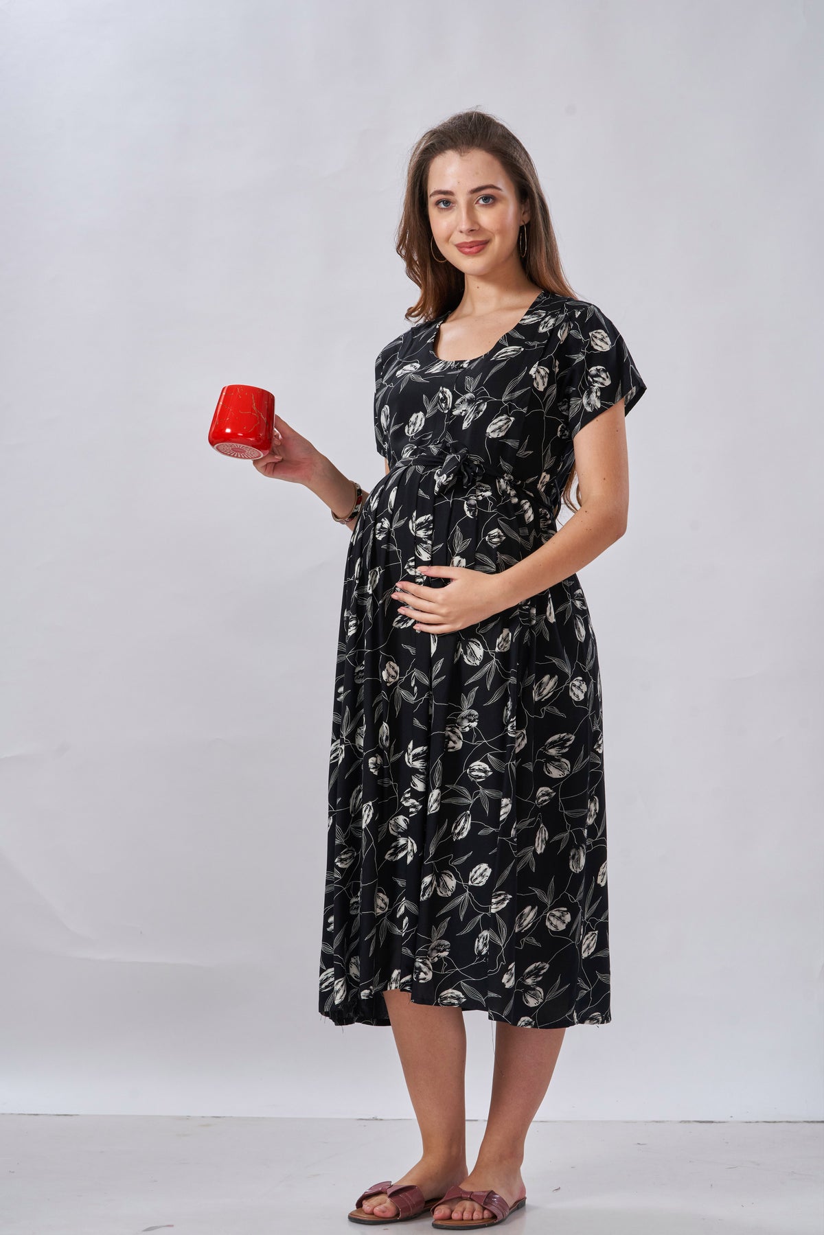 New Arrivals 4-IN-ONE MAXI Mom's Feeding & Casual Wear | Stylish Maxi Style | Invisible Feeding Zipper | Perfect Pre & Post Pregnancy Wear (FIO-MXI)