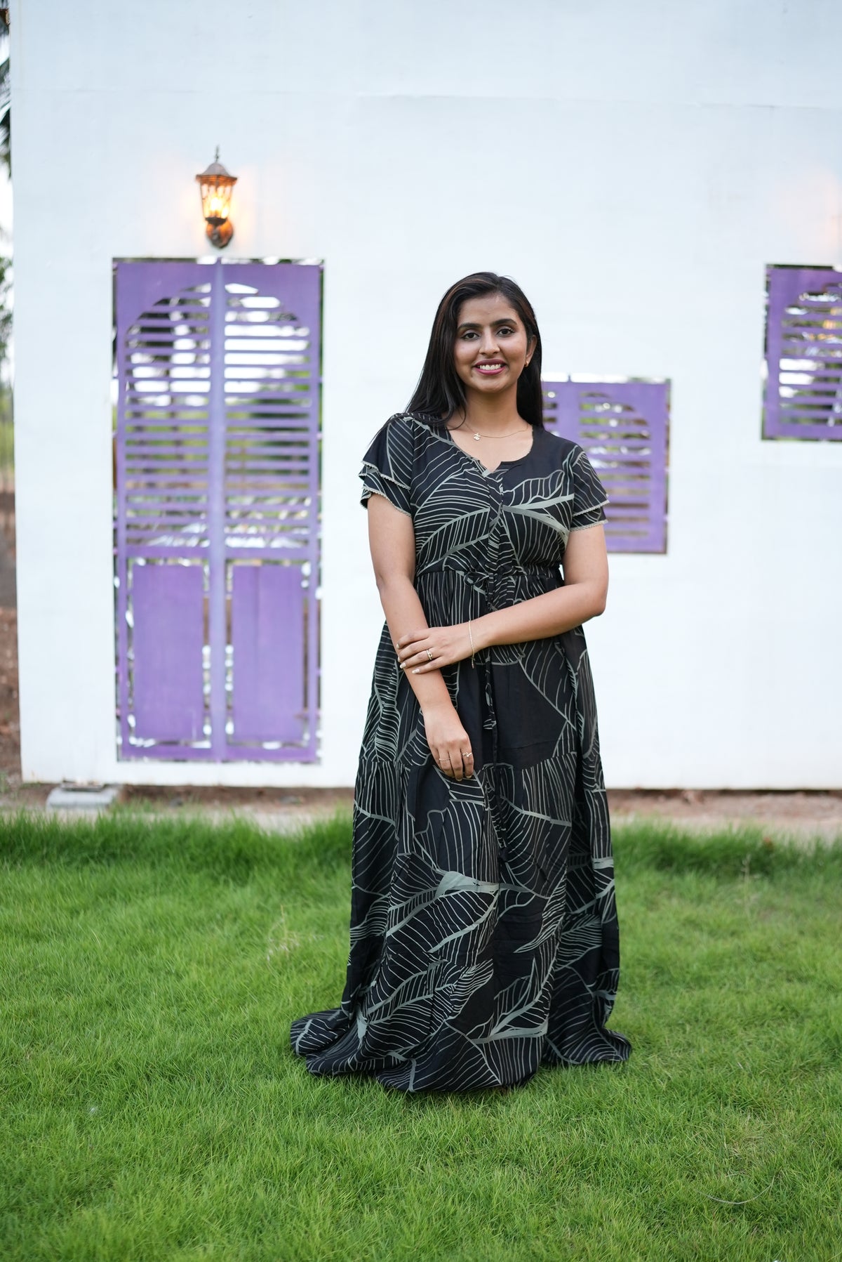 Stylish Arrivals Rayon Gathering Frock Model Night Gown's | Front Adjustable Gathering Style Rope | Double Layer Sleeve | Trending Collection's for Stylish Women's (FKG)