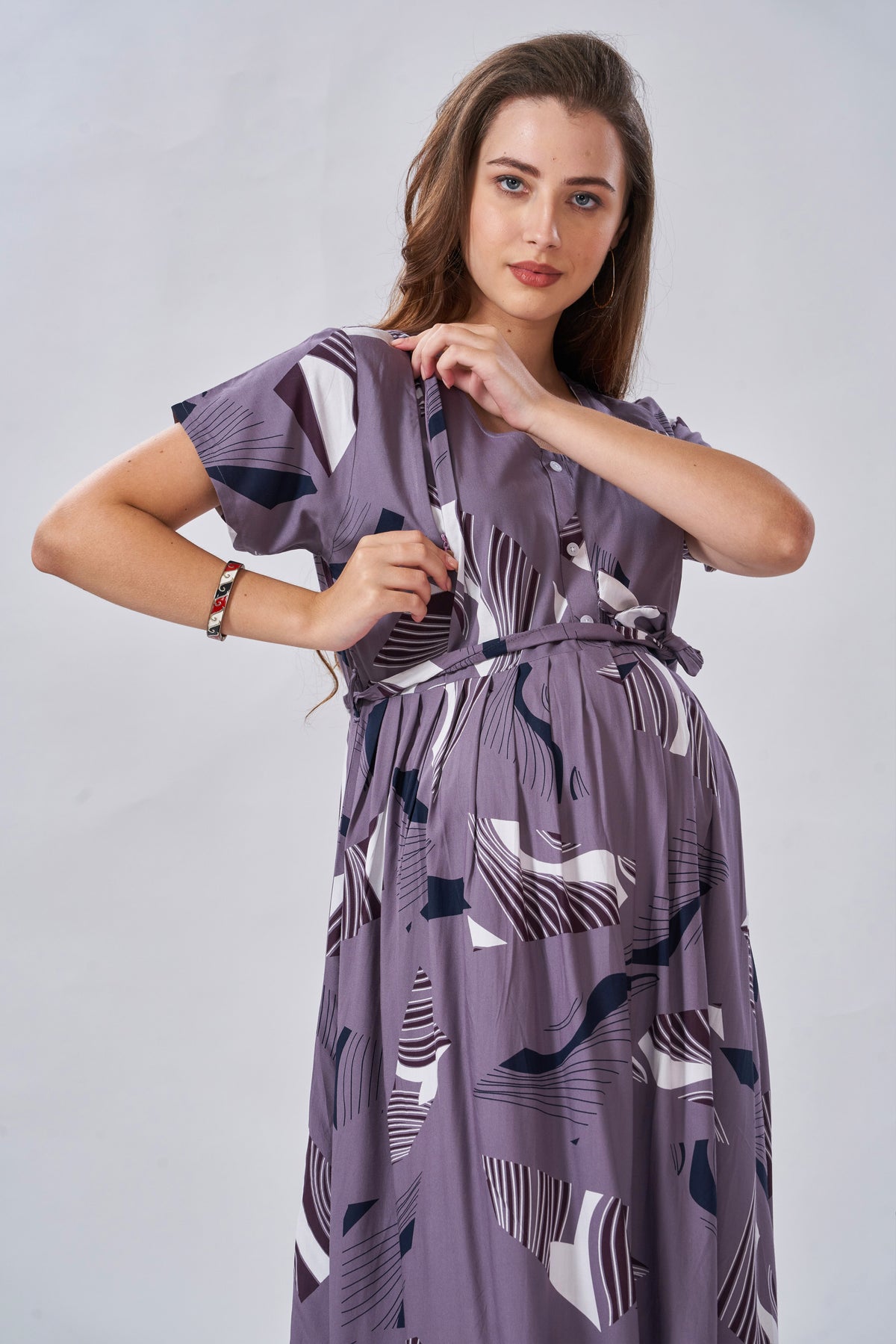 New Arrivals 4-IN-ONE MAXI Mom's Feeding & Casual Wear | Stylish Maxi Style | Invisible Feeding Zipper | Perfect Pre & Post Pregnancy Wear (FIO-MXI)