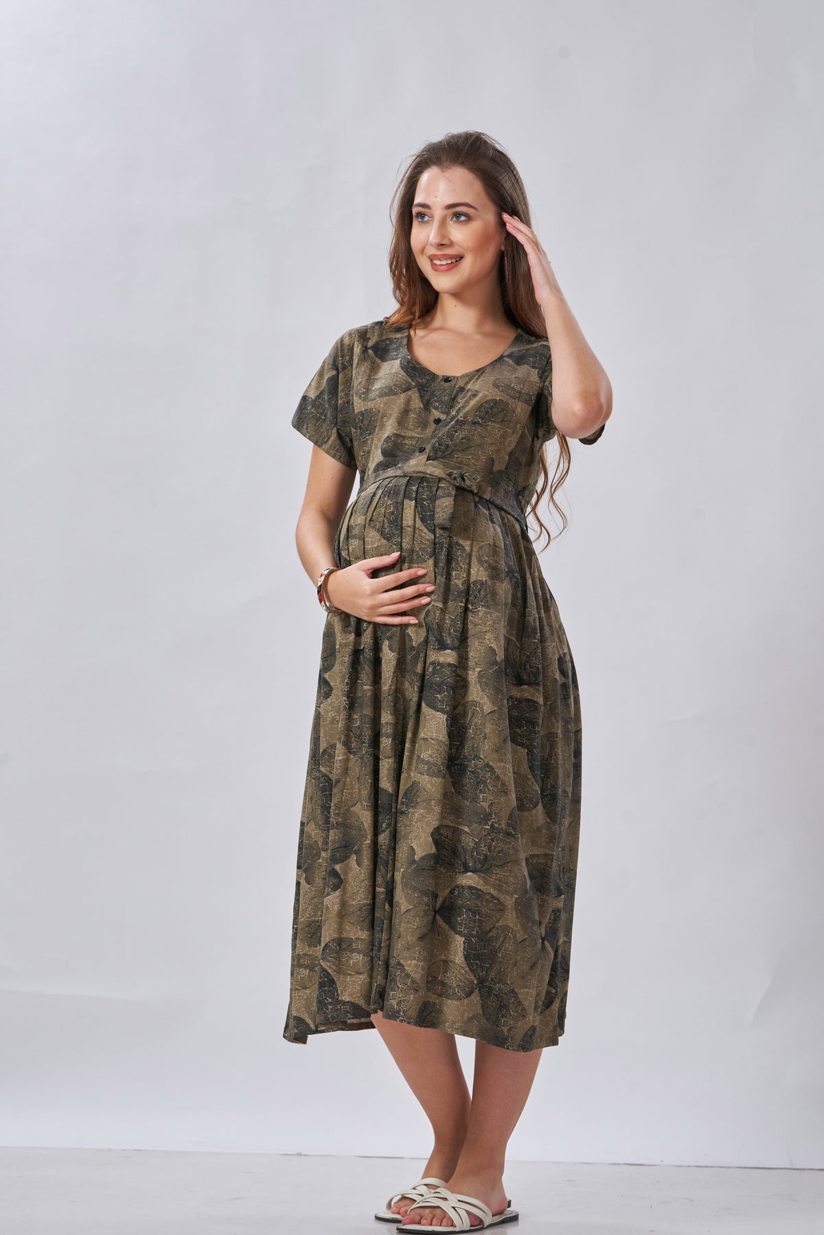 New Arrivals 4-IN-ONE MAXI Mom's Feeding & Casual Wear | Stylish Maxi Style | Invisible Feeding Zipper | Perfect Pre & Post Pregnancy Wear (FIO-MXI)