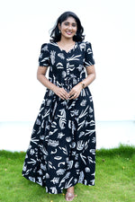 Stylish Arrivals Rayon Gathering Frock Model Night Gown's | Front Adjustable Gathering Style Rope Rope | Puff Sleeve | Trending Collection's for Stylish Women's (GFK)