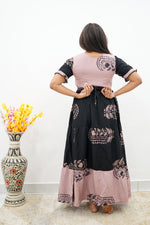 Mangai 3 Layer Flared Frock Model Nighties Soft and Smooth Premium Quality Rayon Material , Fancy Frilled Sleeve, Side Pocket , Back tie Rope , Stylish Collection's for Trendy Women's (MRK)