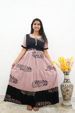 Mangai 3 Layer Flared Frock Model Nighties Soft and Smooth Premium Quality Rayon Material , Fancy Frilled Sleeve, Side Pocket , Back tie Rope , Stylish Collection's for Trendy Women's (MRK)