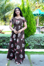 Stylish Alpine 3 Layer Frock Model Nighties| Fancy Sleeves & Neck Pattern| Side Pocket with Back Tie Rope | Perfect Nightwear Trendy Women's (AFK)