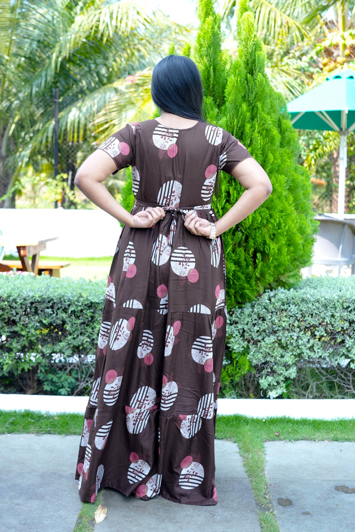 Stylish Alpine 3 Layer Frock Model Nighties| Fancy Sleeves & Neck Pattern| Side Pocket with Back Tie Rope | Perfect Nightwear Trendy Women's (AFK)