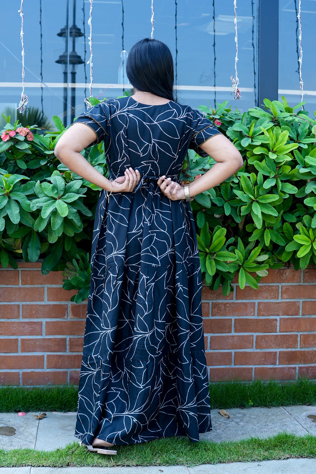 Stylish Alpine 3 Layer Frock Model Nighties| Fancy Sleeves & Neck Pattern| Side Pocket with Back Tie Rope | Perfect Nightwear Trendy Women's (AFK)