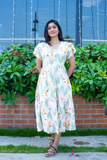 Imported Rayon MAXI FROCK Model Nighties | Fancy Petal Sleeve | Fancy Neck & Side Pocket | Pleated Frock MAXI Style | Trendy Collection's for Stylish Women & Teenage Girl (IRM)