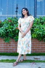 Imported Rayon MAXI FROCK Model Nighties | Fancy Petal Sleeve | Fancy Neck & Side Pocket | Pleated Frock MAXI Style | Trendy Collection's for Stylish Women & Teenage Girl (IRM)