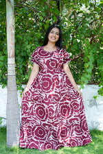 Stylish Alpine 3 Layer Frock Model Nighties| Fancy Sleeves & Neck Pattern| Side Pocket with Back Tie Rope | Perfect Nightwear Trendy Women's (AFK)