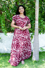 Stylish Alpine 3 Layer Frock Model Nighties| Fancy Sleeves & Neck Pattern| Side Pocket with Back Tie Rope | Perfect Nightwear Trendy Women's (AFK)