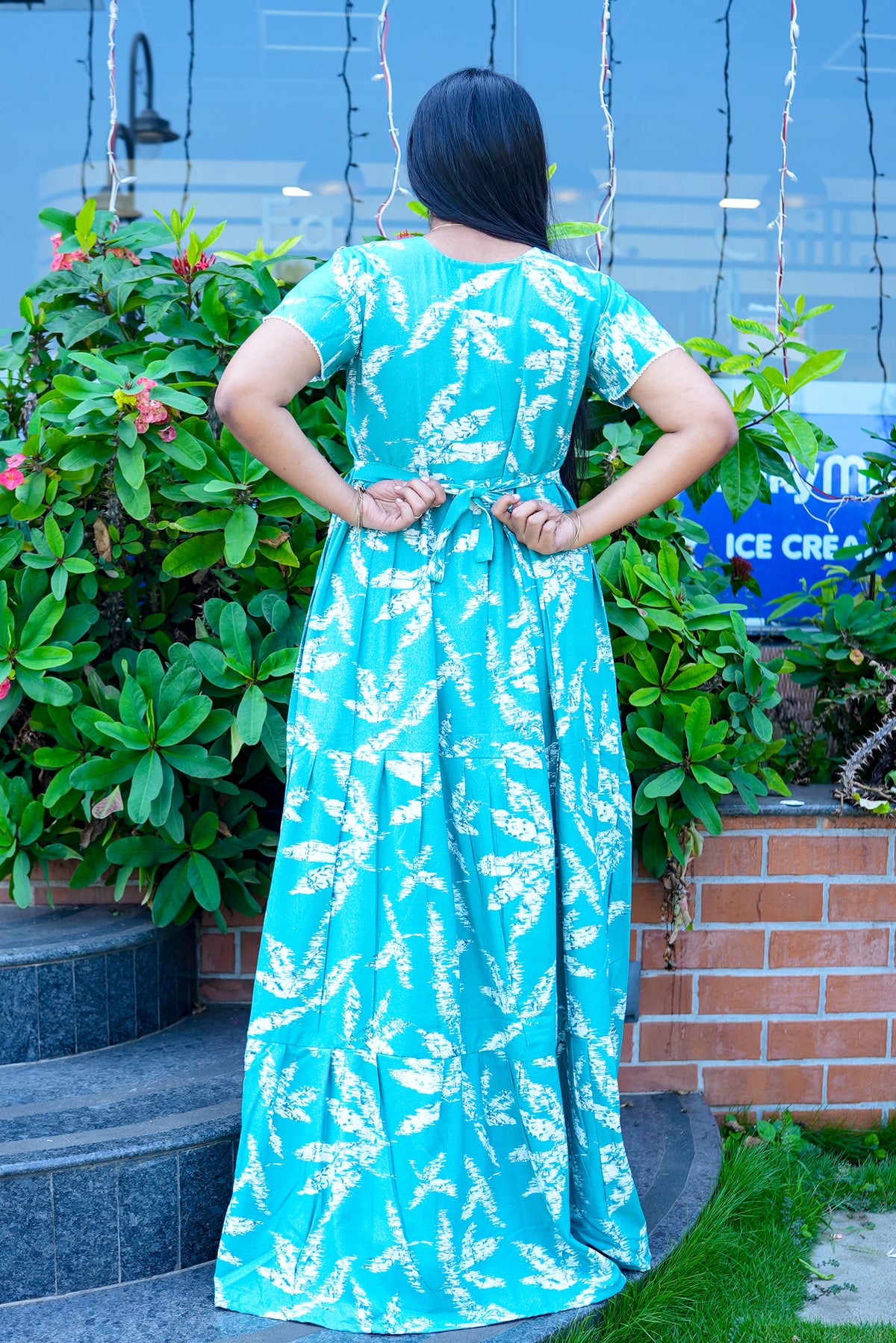 Stylish Alpine 3 Layer Frock Model Nighties| Fancy Sleeves & Neck Pattern| Side Pocket with Back Tie Rope | Perfect Nightwear Trendy Women's (AFK)