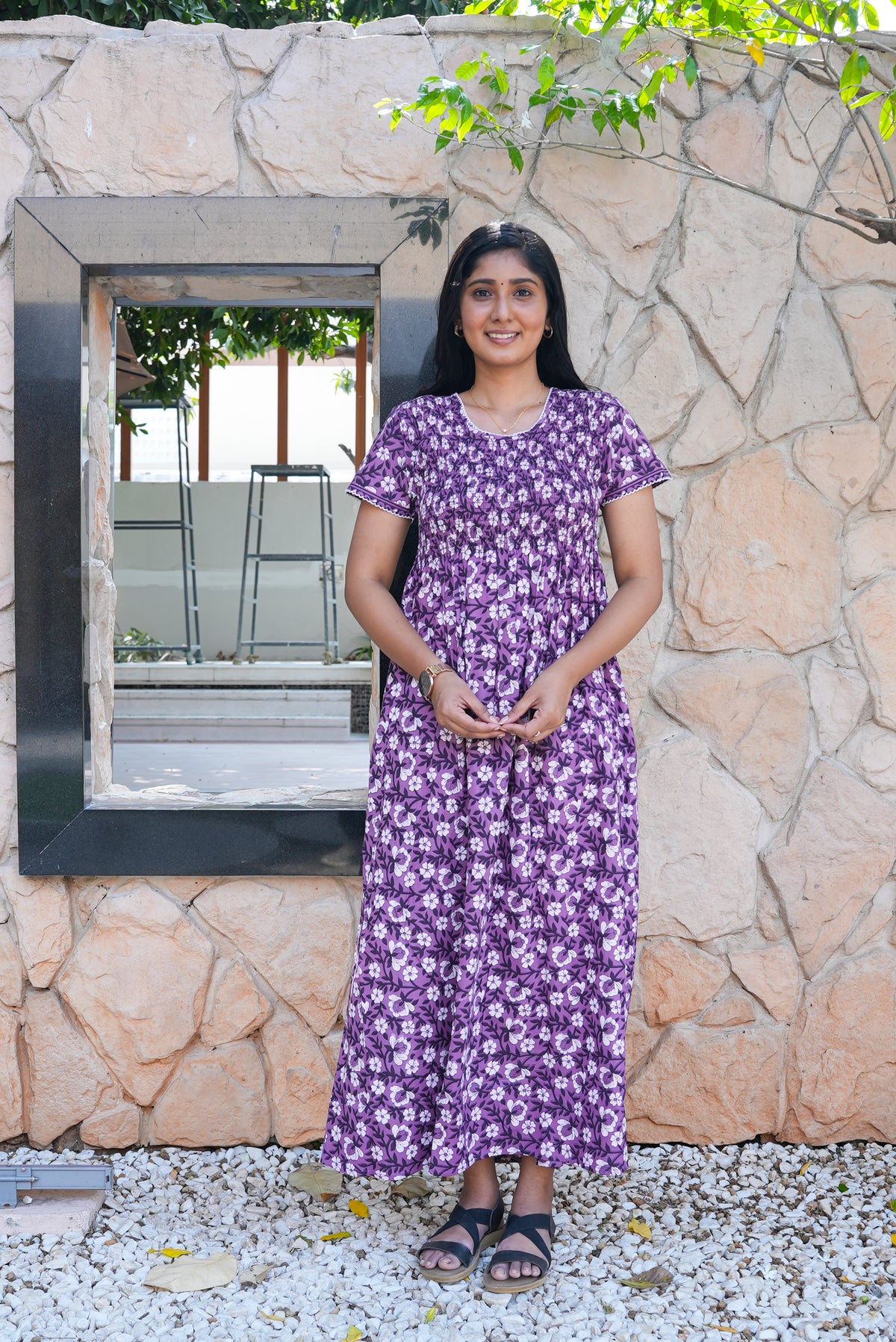 Soft Cotton Stretchable Smocking Nighties for New Arrivals | Daily Comforts & Light Weighted Elastic Nighties| Smocking Nightgown for Trendy Women's (SCT)