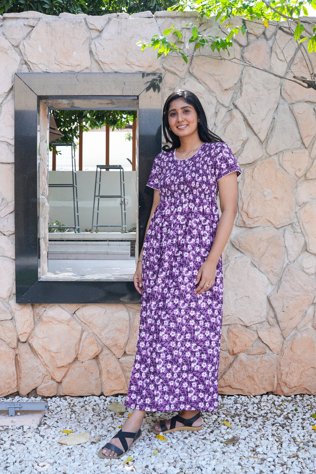 Soft Cotton Stretchable Smocking Nighties for New Arrivals | Daily Comforts & Light Weighted Elastic Nighties| Smocking Nightgown for Trendy Women's (SCT)