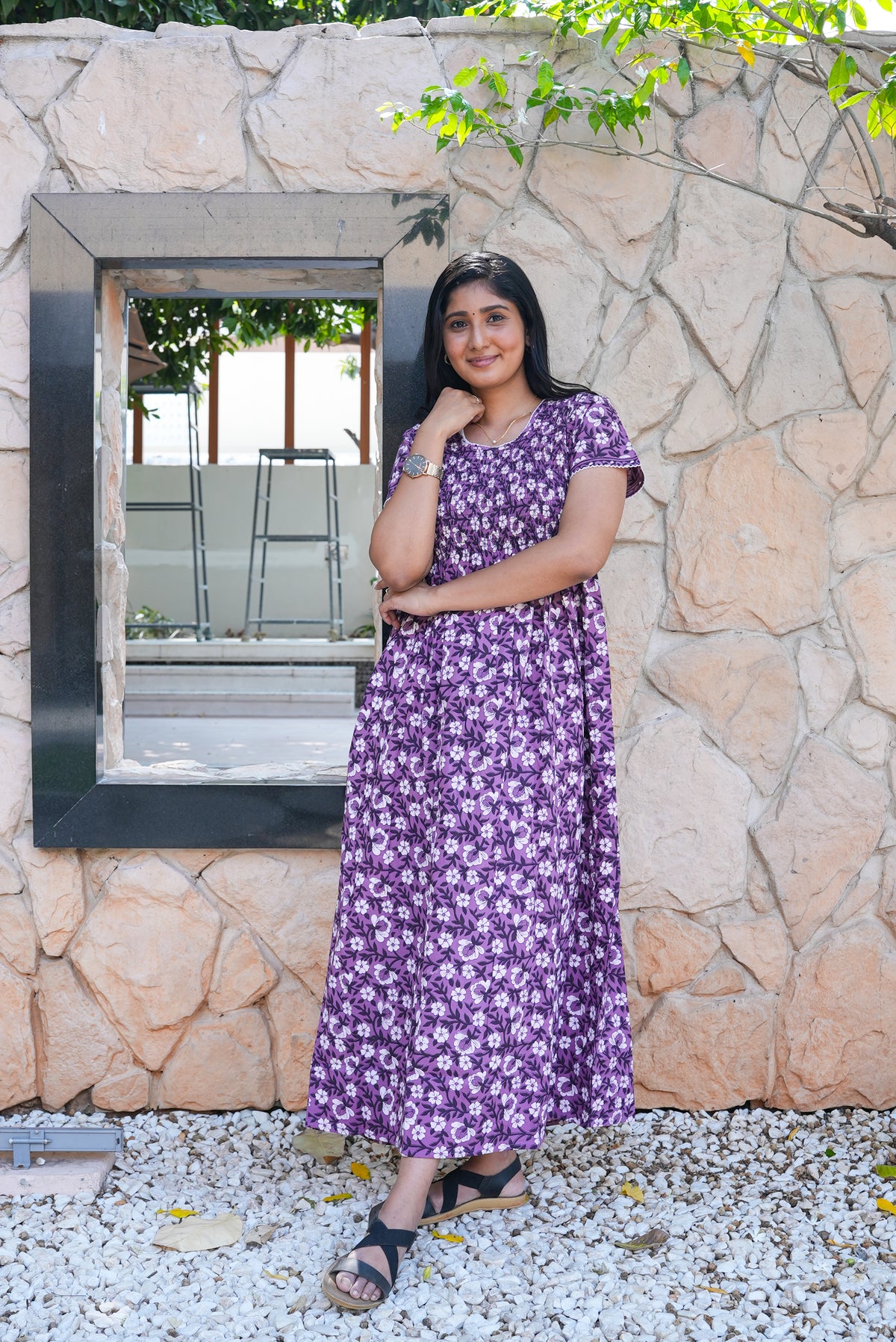 Soft Cotton Stretchable Smocking Nighties for New Arrivals | Daily Comforts & Light Weighted Elastic Nighties| Smocking Nightgown for Trendy Women's (SCT)