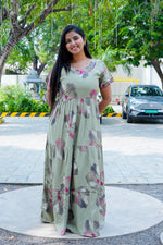 Stylish Alpine 3 Layer Frock Model Nighties| Fancy Sleeves & Neck Pattern| Side Pocket with Back Tie Rope | Perfect Nightwear Trendy Women's (AFK)