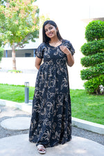 Stylish Alpine 3 Layer Frock Model Nighties| Fancy Sleeves & Neck Pattern| Side Pocket with Back Tie Rope | Perfect Nightwear Trendy Women's (AFK)