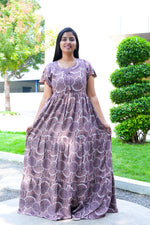 Stylish Alpine 3 Layer Frock Model Nighties| Fancy Sleeves & Neck Pattern| Side Pocket with Back Tie Rope | Perfect Nightwear Trendy Women's (AFK)