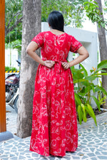 Stylish Alpine 3 Layer Frock Model Nighties| Fancy Sleeves & Neck Pattern| Side Pocket with Back Tie Rope | Perfect Nightwear Trendy Women's (AFK)