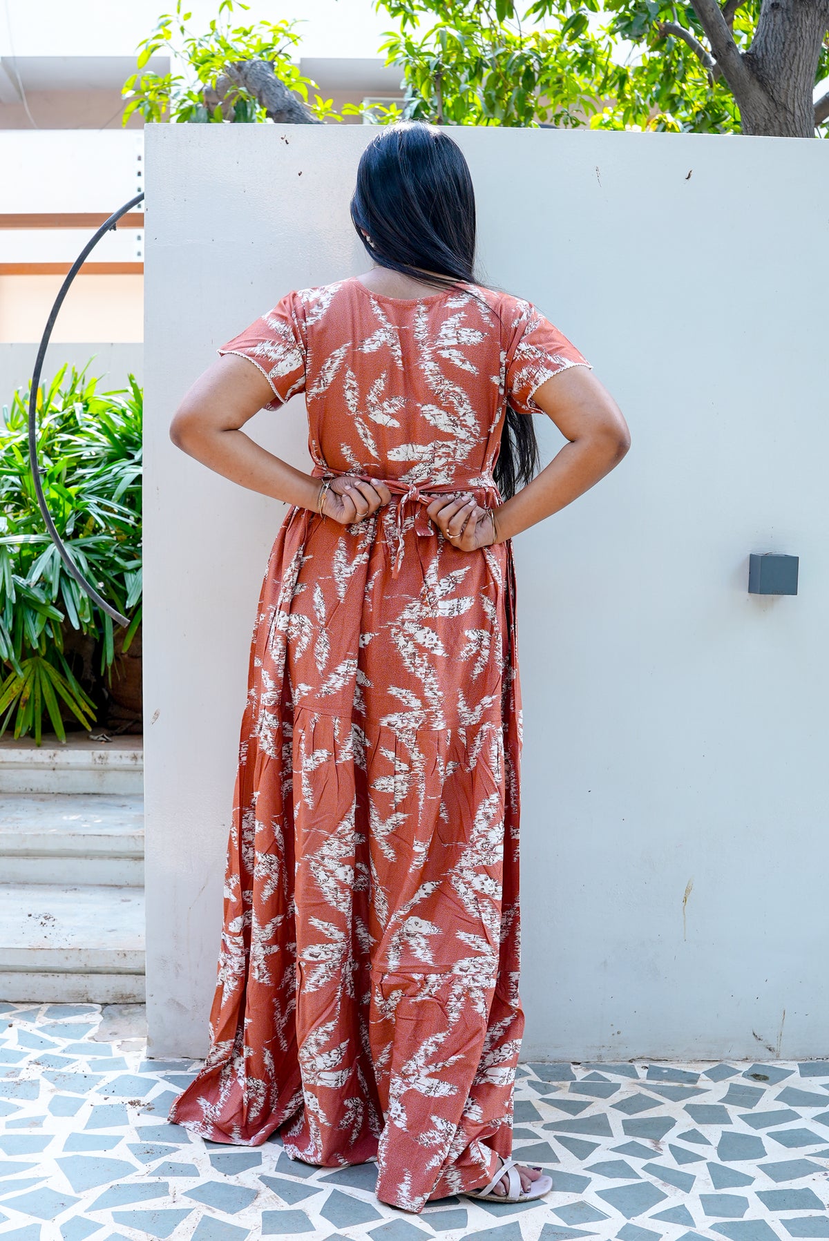 Stylish Alpine 3 Layer Frock Model Nighties| Fancy Sleeves & Neck Pattern| Side Pocket with Back Tie Rope | Perfect Nightwear Trendy Women's (AFK)