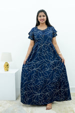 Stylish Alpine 3 Layer Frock Model Nighties| Fancy Sleeves & Neck Pattern| Side Pocket with Back Tie Rope | Perfect Nightwear Trendy Women's (AFK)