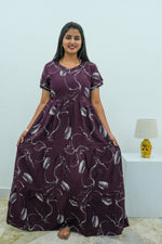 Stylish Alpine 3 Layer Frock Model Nighties| Fancy Sleeves & Neck Pattern| Side Pocket with Back Tie Rope | Perfect Nightwear Trendy Women's (AFK)