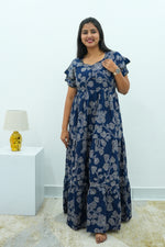 Stylish Alpine 3 Layer Frock Model Nighties| Fancy Sleeves & Neck Pattern| Side Pocket with Back Tie Rope | Perfect Nightwear Trendy Women's (AFK)