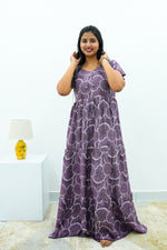 Stylish Alpine 3 Layer Frock Model Nighties| Fancy Sleeves & Neck Pattern| Side Pocket with Back Tie Rope | Perfect Nightwear Trendy Women's (AFK)