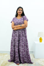 Stylish Alpine 3 Layer Frock Model Nighties| Fancy Sleeves & Neck Pattern| Side Pocket with Back Tie Rope | Perfect Nightwear Trendy Women's (AFK)