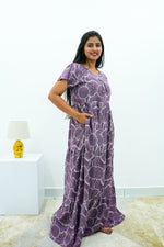 Stylish Alpine 3 Layer Frock Model Nighties| Fancy Sleeves & Neck Pattern| Side Pocket with Back Tie Rope | Perfect Nightwear Trendy Women's (AFK)