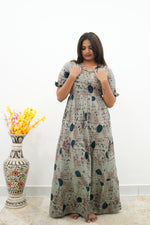 Mangai 3 Layer Flared Frock Model Nighties Soft and Smooth Premium Quality Rayon Material , Fancy Frilled Sleeve, Side Pocket , Back tie Rope , Stylish Collection's for Trendy Women's (MRK)