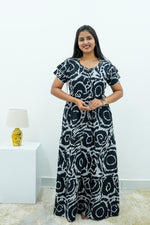 Stylish Alpine 3 Layer Frock Model Nighties| Fancy Sleeves & Neck Pattern| Side Pocket with Back Tie Rope | Perfect Nightwear Trendy Women's (AFK)