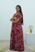 Stylish Alpine 3 Layer Frock Model Nighties| Fancy Sleeves & Neck Pattern| Side Pocket with Back Tie Rope | Perfect Nightwear Trendy Women's (AFK)