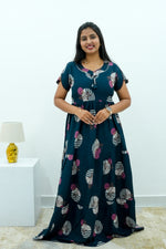 Stylish Alpine 3 Layer Frock Model Nighties| Fancy Sleeves & Neck Pattern| Side Pocket with Back Tie Rope | Perfect Nightwear Trendy Women's (AFK)