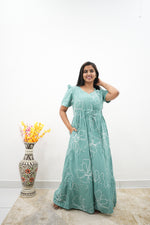 Stylish Arrivals Rayon Gathering Frock Model Night Gown's | Front Adjustable Gathering Style Rope | Puff Sleeve | Trending Collection's for Stylish Women's (FKG)