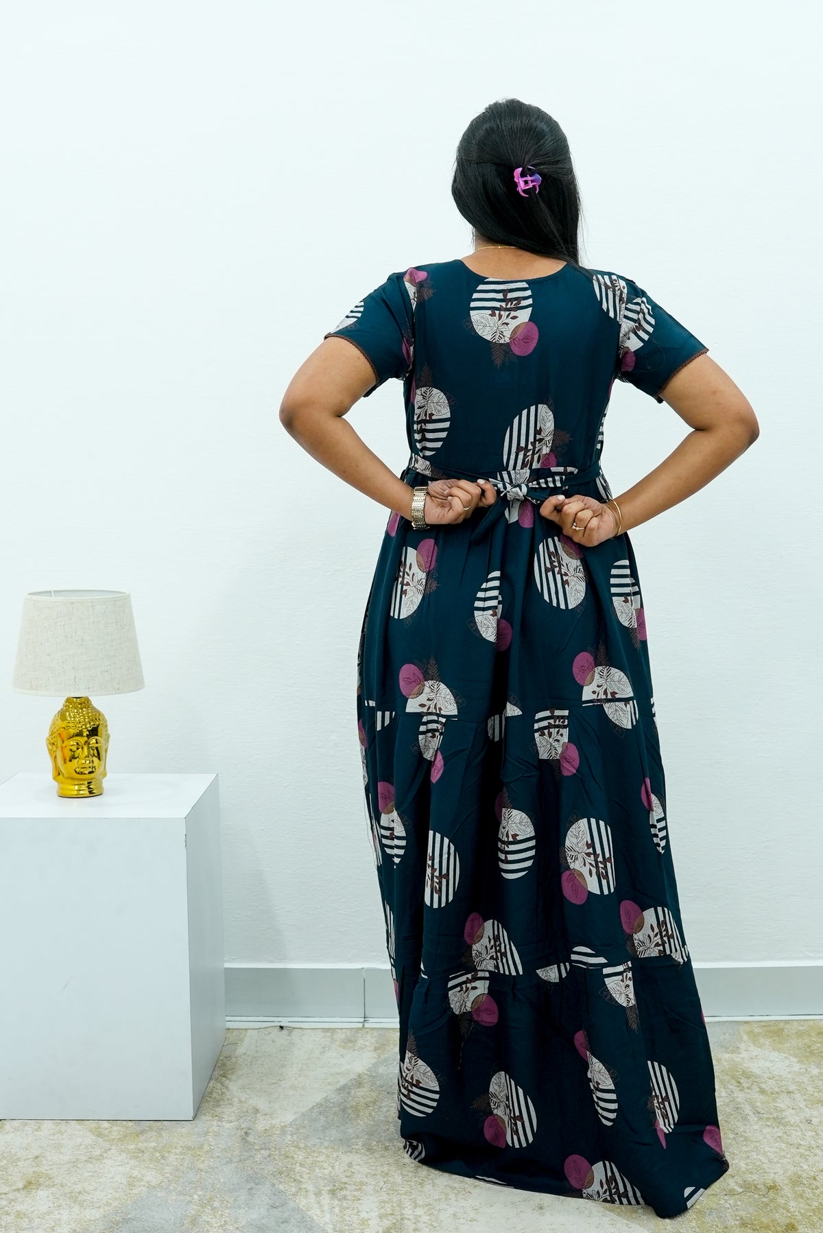 Stylish Alpine 3 Layer Frock Model Nighties| Fancy Sleeves & Neck Pattern| Side Pocket with Back Tie Rope | Perfect Nightwear Trendy Women's (AFK)