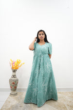 Stylish Arrivals Rayon Gathering Frock Model Night Gown's | Front Adjustable Gathering Style Rope | Puff Sleeve | Trending Collection's for Stylish Women's (FKG)