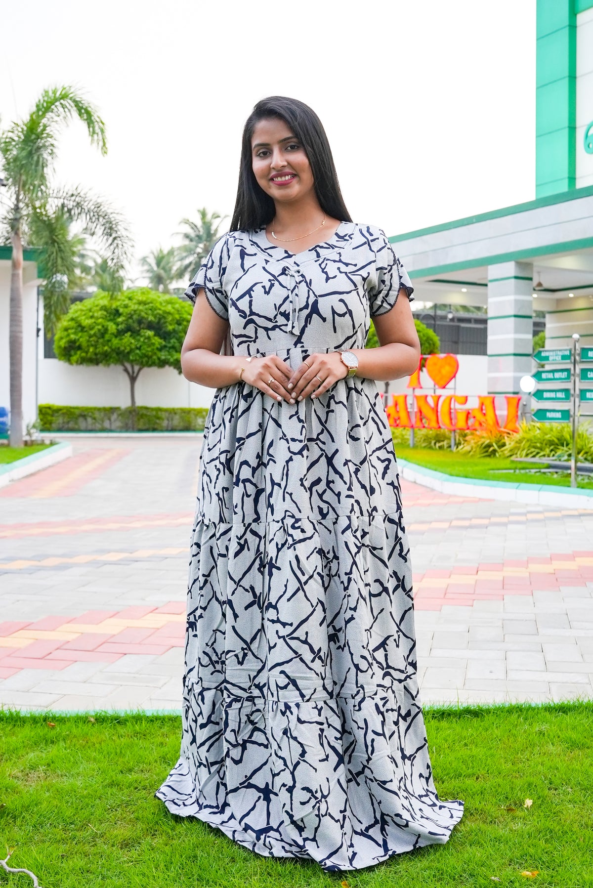 Stylish Alpine 3 Layer Frock Model Nighties| Fancy Sleeves & Neck Pattern| Side Pocket with Back Tie Rope | Perfect Nightwear Trendy Women's (AFK)