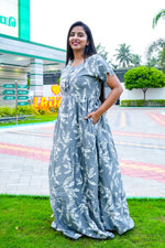 Stylish Alpine 3 Layer Frock Model Nighties| Fancy Sleeves & Neck Pattern| Side Pocket with Back Tie Rope | Perfect Nightwear Trendy Women's (AFK)