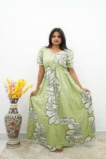 Stylish Arrivals Rayon Gathering Frock Model Night Gown's | Front Adjustable Gathering Style Rope | Puff Sleeve | Trending Collection's for Stylish Women's (FKG)