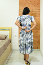 Rayon MAXI FROCK Model Nighties | Fancy Petal Sleeve | Fancy Neck & Side Pocket | Pleated Frock MAXI Style | Trendy Collection's for Stylish Women & Teenage Girl (FSF)