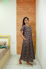 MANGAI Daily Wear Casual Comfort Fit Cotton Printed Nighties | Zipper Model with Slit Open | New Arrival's your Perfect Nightwear Companion (DRN)