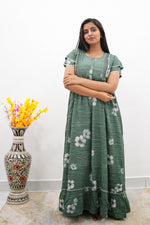 MANGAI Rayon Frock Nighties | Front Open Lengthy Zipper Comforts Feeding | Fancy Double Layered Sleeve's | Post & Pre Pregnancy's and Casual Wear | Side Pocket |Versatile Rayon Frock Night Gown's for Stylish Women's (RFF)