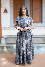 Stylish Arrivals Rayon Gathering Frock Model Night Gown's | Front Adjustable Gathering Style Rope | Double Layer Sleeve | Trending Collection's for Stylish Women's (FKG)