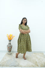 Olive & Ochre Mandala Maternity Maxi Frock – Invisible Dual Feeding Zippers with V-Neck & Soft Premium Cotton