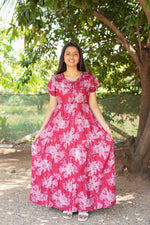 Onyx Midnight Premium Alpine 3-Layer Maxi Frock – Designer Double Layer Butterfly Sleeves with Piping V-Neck & Adjustable Back Tie